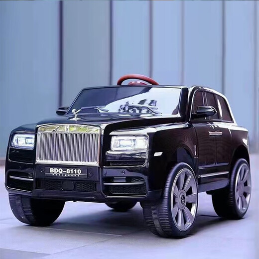 HAOWA Rolls-Royce Cullinan children's electric car for boys and girls remote control toy car off-road vehicle that can sit on four wheels, painted black/remote control/early education/soft seat/swing/12 electric drive