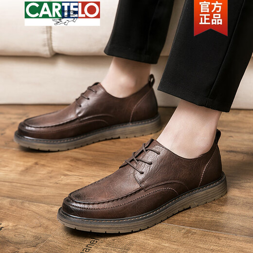 Cartelo echtes Leder -Herren -Slipper fauler Trend Frühling Herrenschuhe Britische Freizeitlederschuhe Koreanische Version von Bohnenschuhen Männer 3518 Schwarz T.S.L Style 38
