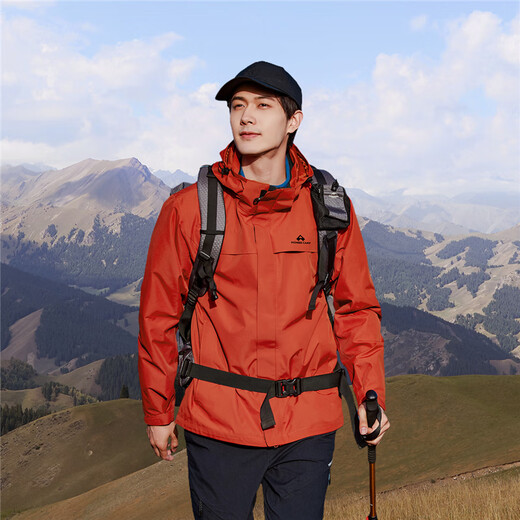 Trailblazer Lin Gengxin's Suzaku Jacket Men's Three-in-One Hard Shell Outdoor Mountaineering Windproof and Waterproof Warm Jacket Black | Fleece Two-piece Set M