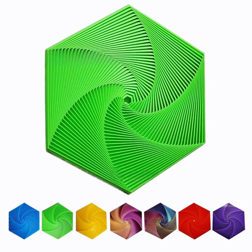 MPPMCK3D Impression hexagonale Spirale Tour magique Illusion en tridimensionnel Rotation Décompression Artefact Créatif Touet Cadeau Ornements Hexagonal Décompression Artefact Large Taille [Vert violet bleu] Diamètre diagonal d'environ 7 cm