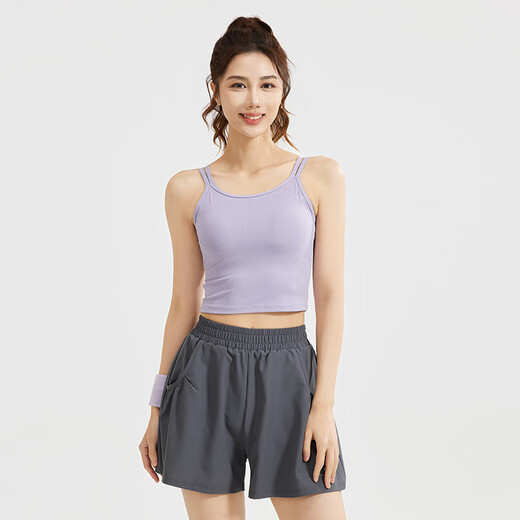 
Victoria Traveler Sports Shorts Women Running Fitness Casual Quick Dry Breathable Summer God Pants Fake Two-Piece Anti-Exposed Yoga Pants Gray L