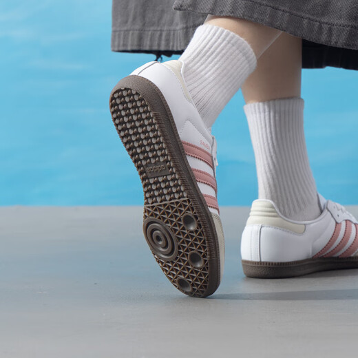 阿迪达斯 （adidas）男女鞋三叶草 Samba OG 德训T头鞋黑白经典情侣运动休闲板鞋潮 JI2677/奇迹紫粉/汉玉白 35.5