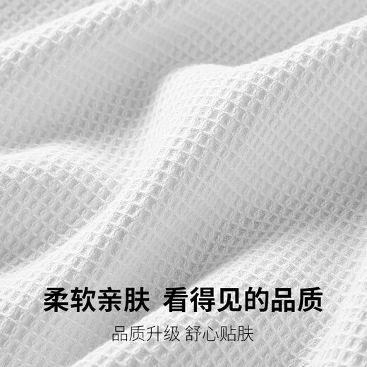 Bamboo one hundred bathrobe, pure cotton absorbent bathrobe, simple home bathrobe, sweat steaming clothes, waffle men's and women's nightgown, gray size M