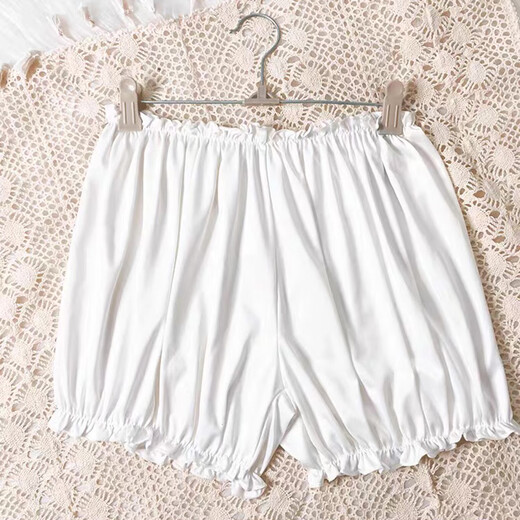 Kunsui Pumpkin Pants Leggings Women's Summer Safety Pants Flower Bud JK Wear Skirt Lantern Shorts to Prevent Lighting and Can Be Weared Out Thin White Flower Bud Leggings 1 Pair (Recommended 80-125 Jin Jin is equal to 0.5 kg)