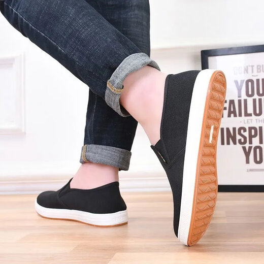 Changxiang Huili [9893 people collect] New authentic old Beijing cloth shoes for men with one-foot wear-resistant non-slip lazy shoes Spring and autumn high-frequency craftsmanship-black 39