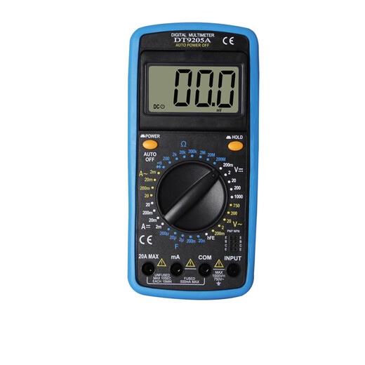 恋品惠定制DT9205A数字万用表新款 大屏幕可测电容 防烧万用表漳州威华 新款全防烧配好表笔) 9V电池