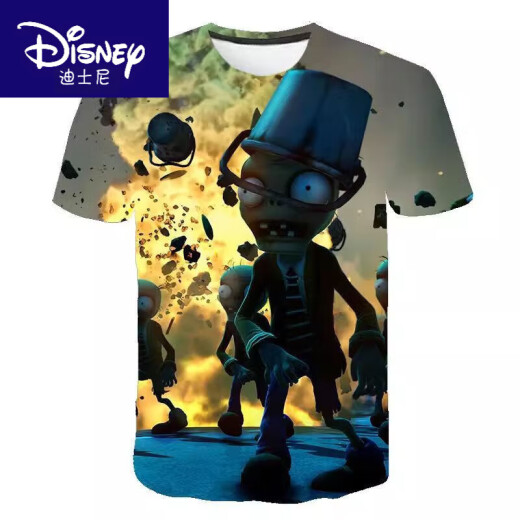 Disney's New Summer Plant vs. Zombie Cartoon Series Camiseta 3D Print para estudiantes y adolescentes de escuela primaria y secundaria TXU1342 140 Peso adecuado para niños 50-60 Jin [Jin es igual a 0,5 kg]