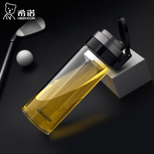 希诺（HEENOOR）玻璃杯单层加厚过滤泡茶杯子男女大容量便携水杯 6076 6076带茶网无礼品 695ml