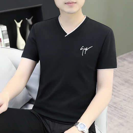 七匹狼男士短袖恤2025夏季新款修身潮流百搭体恤纯棉休闲上衣 tb-d7029白色 M  建议100-115斤