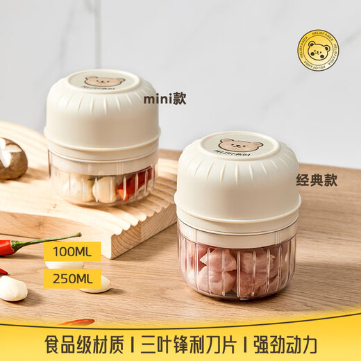 WORTHBUY household multifunctional electric garlic pounder garlic mashed artifact meat grinder small mixing pepper minced vegetable stuffing cooking large 3 blades 250ML
