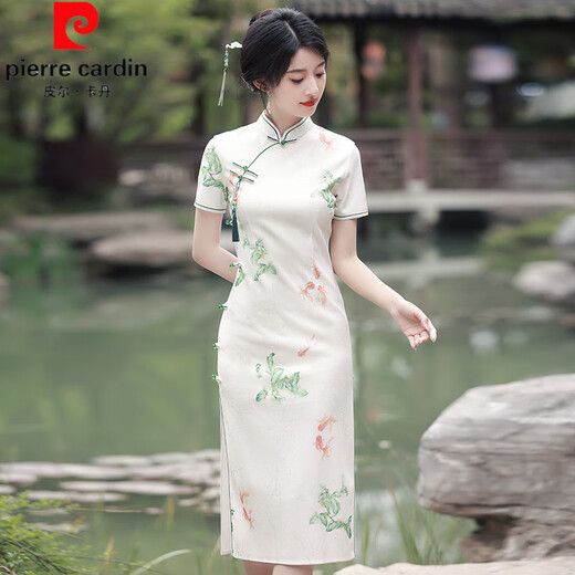 皮尔卡丹（pierre cardin）送考旗袍锦鲤国风2025夏季新年轻款高考旗开得胜小新日常休闲可穿 683【柿柿如意】 2XL