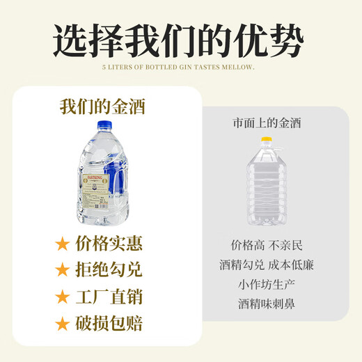 FAST.KING gin 5-liter barrel gin gin gin gin gin gin jin leke cocktail foreign wine bulk wholesale bar [coconut flavor rum tasting * 5 liters]