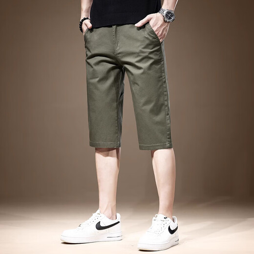 Jeep Spirit décontracté pantalon recadré d'été pour hommes mince glace de soie fraîche short frais respirant 7 points.