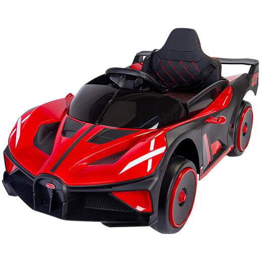 Xiaogazi children's electric car baby four-wheel male and female children's sports car baby remote control car push can sit on toy car red four-wheel drive + music + leather seat 12V battery + push handle