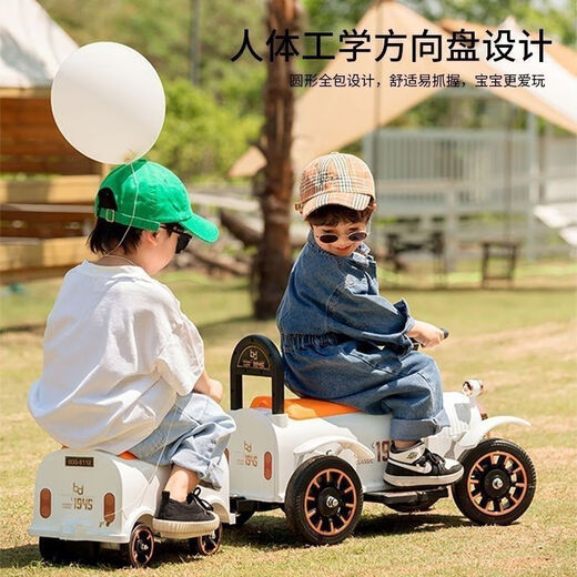 Floß-Kernzug kann für Kinder für elektrische Kinder mit kleinem Zug für Kinderbabysbindung für Kinder mit Allrad-Doppelwagen [weiße Fernbedienung 12V große Batterie] + 2 Wagen mit Vierrad-Erwachsenen für Kinder verwendet werden.
