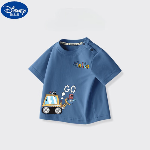 迪士尼（Disney）男童t恤2025夏季新款小男孩休闲百搭儿童圆领纯棉男宝宝时尚短袖 AP13785杏 80 cm 身高70-80cm年龄1-2岁