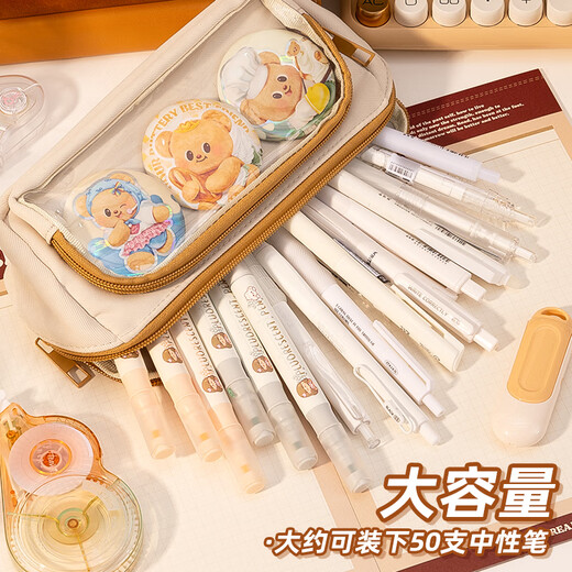 
Yiwanka Triangle Turning Pain Pack Pencil Box Large Capacity Transparent Pencil Box for Girls Pencil Box for Small Cards for Students for Boys Junior High School Pencil Box KBX-1098A Beibai