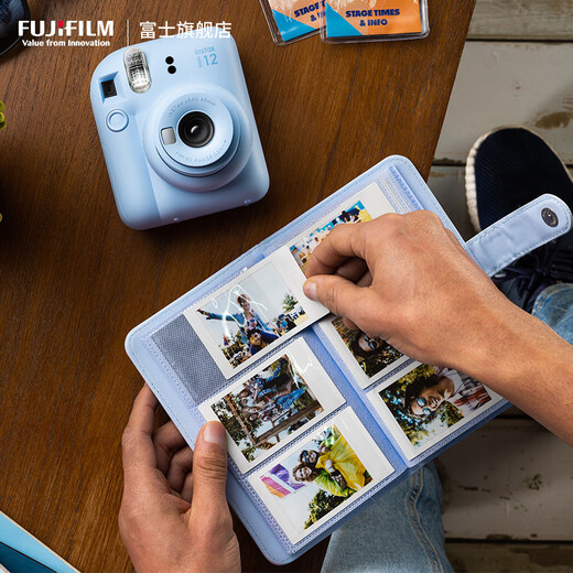 Fuji (FUJIFILM) instax instant camera 3-inch mini photo paper film roll 3-inch double pack + photo album + refrigerator magnet, including 20 sheets of white-bordered photo paper, official standard