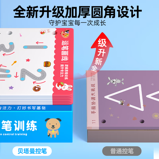 
Pen control training kindergarten erasable training card 2-year-old baby 3-year-old early education concentration children's educational thinking toys Point drawing [128 pages] regular model