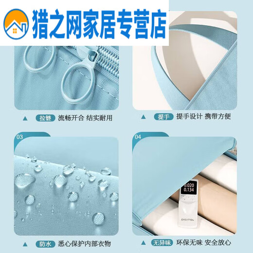 Reisekleidung Aufbewahrungstasche tragbare Business Trip Clothing-Kompressionstasche Koffer Reiseunterwäsche Verpackung und Finishing-Tasche Haze Blue 3-teiliges Set [anwendbar für 18-20-Zoll-Gepäck