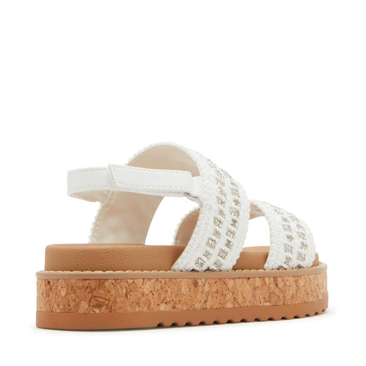 Steve Madden Girls Stroller Sandals, White, 4 Adults White 4 Adults