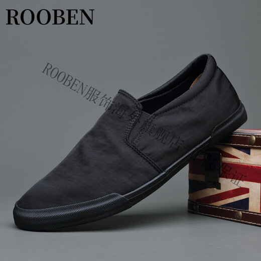 ROOBEN High-De-Luxury Brand Men's Shoes Shoes Shops Summer Summer New Style Breathable Casual, cómodo, zapatos Loafer Shoes Men's All Black 42