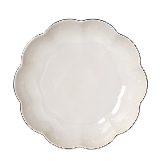 Clcey Internet Celebrity Ceramic Assiette pour la maison Utilisation 2023 Nouveau style Lumière Plat de luxe Plat simple Plat Plaque de table Haute Apparence Simple Color Color Glaze Plaque 2 Packs 1278 8,5 pouces