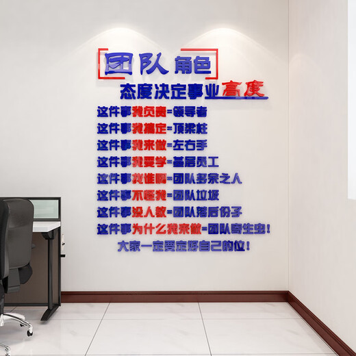 
Corporate Culture Wall Office Decoration Team Employee Inspirational Slogan Company Meeting Atmosphere Layout Background Stickers Small 3882 Team Roles - Big Red + Sea Blue Small