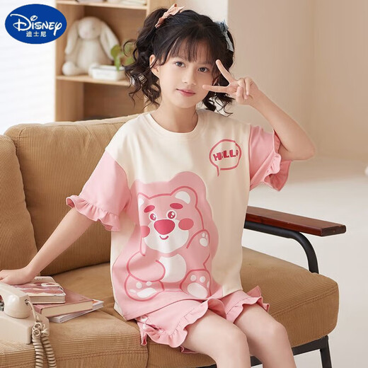 迪士尼（Disney）甜美可爱女童家居服套装优质棉少女款夏季短袖短裤甜美睡衣女孩 687莫代尔 130 童16码 建议身高130-140CM