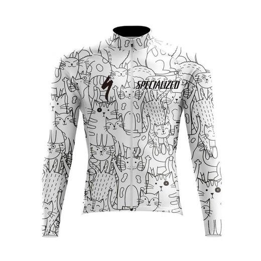 Zailu Lightning Cycling Jersey Road Bike Cycling Equipment Cycling Jersey Suit Cycling Bib Pants Close-fitting Short-sleeved Top White Long-Sleeved XS One-size-fits-all xs