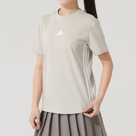阿迪达斯 （adidas）女子奇迹矾土棕运动套装 跑步健身训练服舒适透气时尚休闲衣裤 JE1237纯棉T恤+长裤/两件套 M