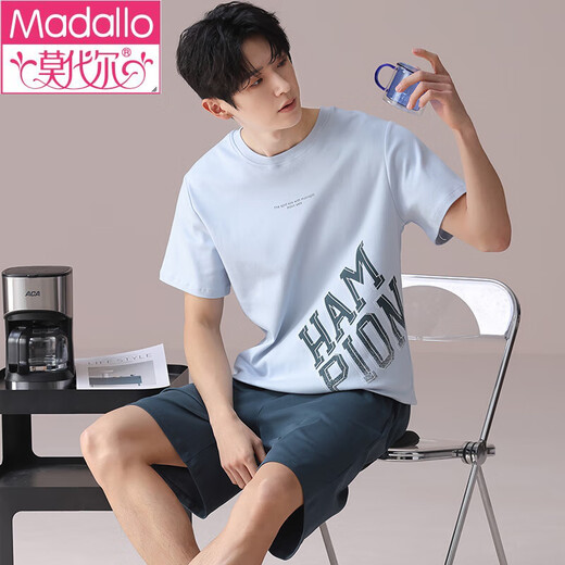 
Modal 2025 new summer striped pajamas for men for summer teenagers short-sleeved men's pure cotton home clothing for men's large size Y6627 XL weight (125Jin [Jin equals 0.5 kg]-145Jin [Jin equals 0.5 kg])