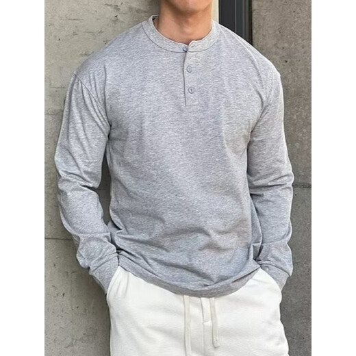 荣西图（RONGXITU）春季新款男士美式卫衣亨利衫长袖打底硬汉风格 黑色 M