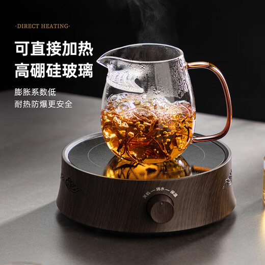 Tetera de la mijo Dispositivo de té verde luna de vidrio Gran capacidad Engrosado altos de borosilicón Té de gama alta resistente al calor para especial para personal personal personal