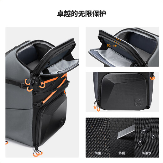 Zhuoer 25L Capacity Camera Bag Shoulder Large Capacity Mirrorless Backpack Waterproof Professional Back Protection System Outdoor Mountaineering Men’s and Women’s SLR Camera Bag Classic Gray Post Order Ceremony丨October Spree Shopping New Flagship