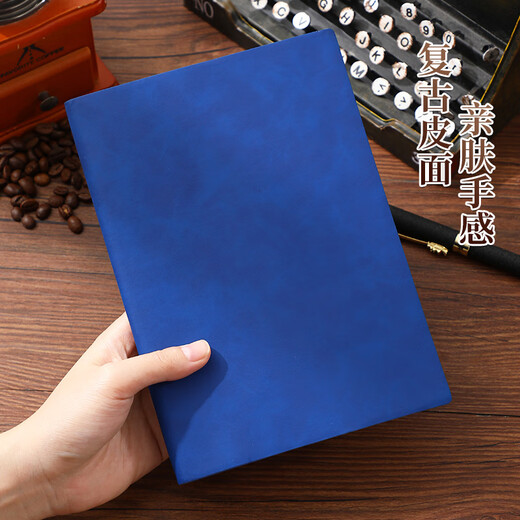 嘉然恒a5笔记本本子高颜值商务软皮面工作会议记录记事本简约日记本大学生考研摘抄记事本办公定制 黑色|128页单本
