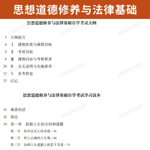 Examen d'auto-apprentissage Enseignement officiel 03706 Cultivation idéologique et morale et bases juridiques 15042 Réflexions et pratiques Liu Ruifu Higher Education Edition 2025 Adult Education Auto-Etudy Auto-Edym Correspondance Secondary School to College 15042 Pensées et pratiquer le document d'examen (25e édition)