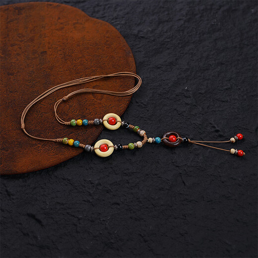 
Lu Shanwu sweater chain boho retro necklace for women new Chinese style exotic ethnic style travel high-end long accessories colored pearl Yunnan style necklace [suspended box]