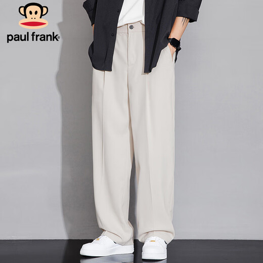 Pantalon décontracté de singe à grande bouche (Paul Frank) pour hommes en été pantalon large mince à jambes pour hommes pantalon à cadran droit pour hommes off-blanc xl