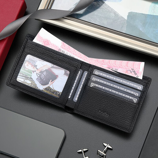Jinlilai portefeuille cadeau de mode Clip de billette pour hommes de la mode portefeuille court portefeuille horizontal cadeau pour papa