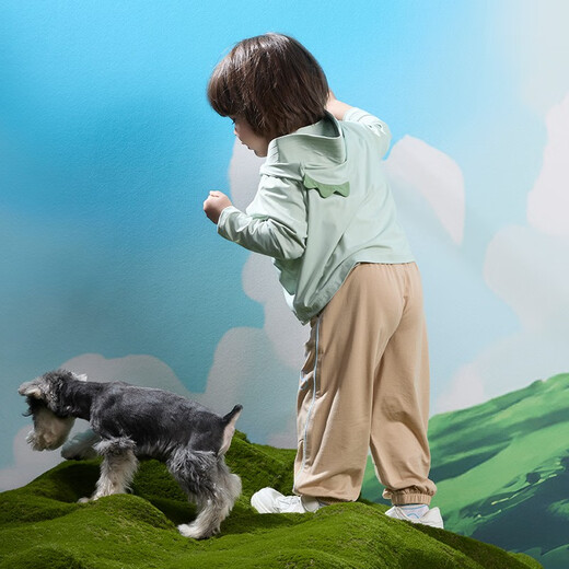 Greatfamily children's sun protection clothing boys' clothing 2025 summer new children's cool air-conditioned shirt jacket tops Class A Leyou Green 100 3-4 years old