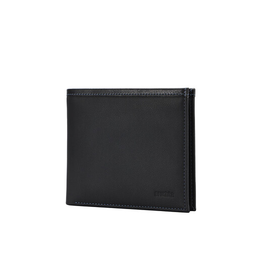 Sachi Men's Ticket Clip Genuine Leather Short Wallet for Boyfriend Black One Size