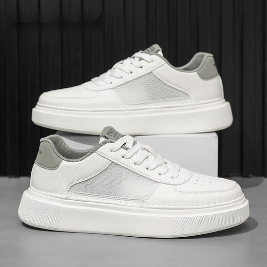 Belle 2025 Summer Hottest Fin Plate Zapatos Pequeños Blancos Sports Versátiles Avisables zapatos para hombres Lace-up Soft Sole Casual Sports 6995-Miguo Verde 40
