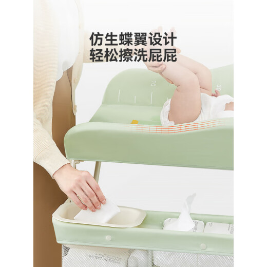 ABCMOKOO [New Product] Aesthe Diaper Table Baby Care Table Newborn Baby Multifunctional Massage and Touching Diaper Table Morandi Green [Aesthe - Supreme] Integrated Free