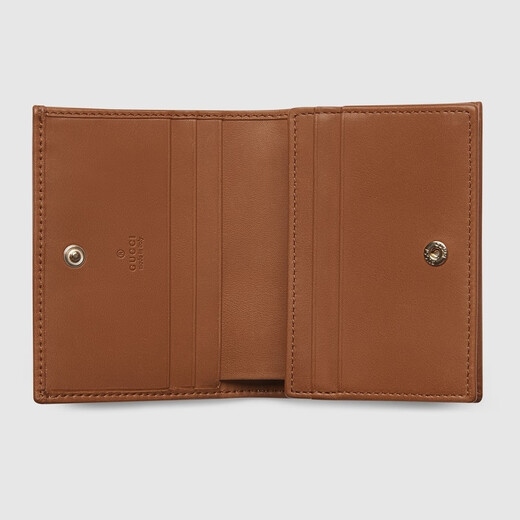 GUCCI古驰Gucci Horsebit 1955系列小号钱包 米色和深棕色 均码