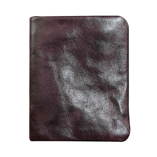 Master Lu Vintage Gemüse gebräuntes Kuhläppchen -Leder -Herren -Kurzerbietungsbrieftasche Neu einfaches Führerschein Brieftasche integrierter Brieftasche Tee Braune Top -Schicht Cowhide Leder