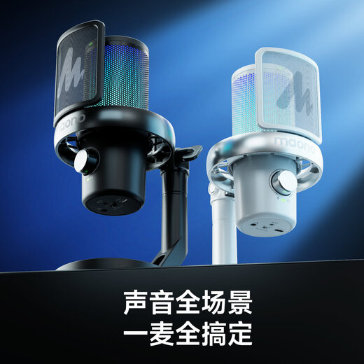 Maono Microphone Computer Wireless Radio Mic Game Live Singing K-Song Recording Noise Reduction AI Voice Changing Mobile Phone Microphone Desktop Microphone Horcus Same Style Maono DM40 DM40Pro White - Delivered with Double Stands (Same Style as Horcus)