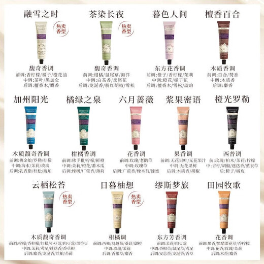 Runpei roopy plant extract fragrance hand cream birthday gift moisturizing and hydrating (Yunqi + Cha Dian + Higurashi) 75g*3