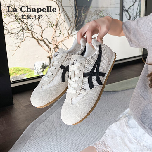 La Chapelle Frauenschuhe für Sommer Neues atmungsaktives Mesh Design Deutsche Trainingschuhe für Frauen Outdoor Sport Nicht-Schlupf-Freizeit-Frauenschuhe Schwarzer Reis LA-XZX2215TW 37