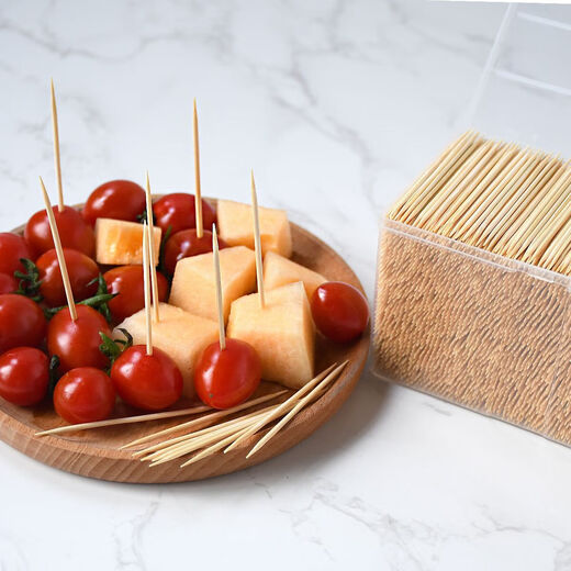 2800 pcs disposable double-headed thin bamboo toothpick sticks for home and restaurant bulk fruit bamboo skewers 2800 pcs *2 boxes